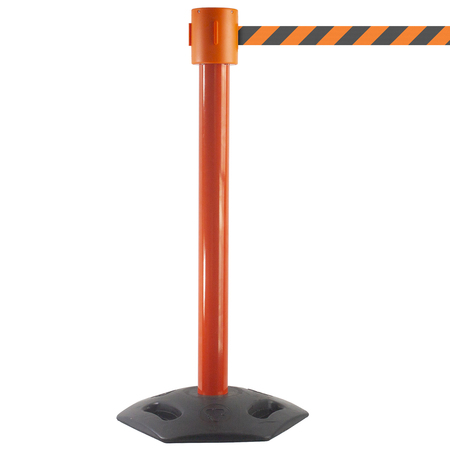 QUEUE SOLUTIONS WeatherMaster 335, Orange, 20' Yellow/Black OUT OF SERVICE Belt WMR335O-YBO200